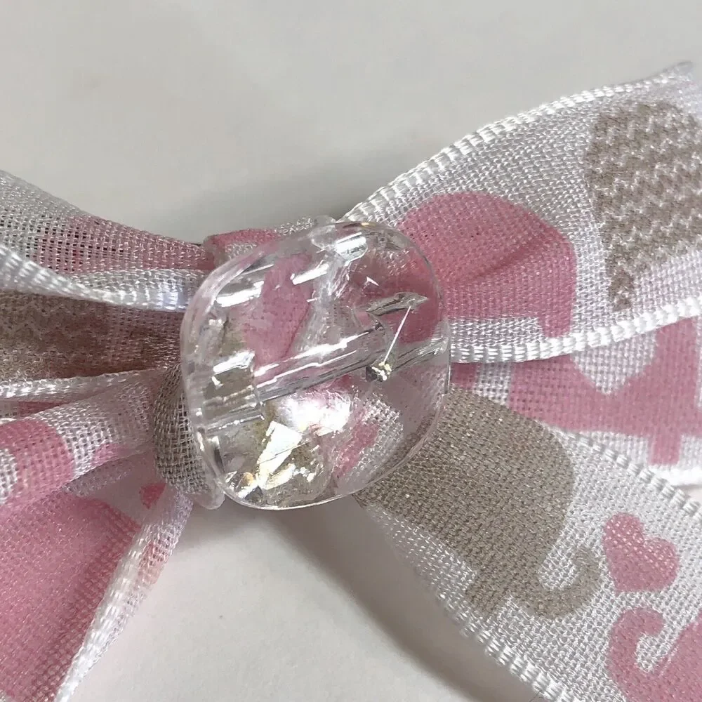 Elephant Hair Clip Barrette Lot Ribbon Bow Trendy New Coquette Pink Purple